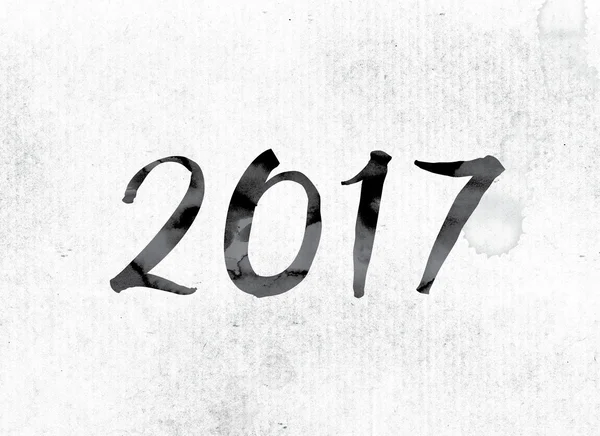 Konzept für 2017 mit Tinte gemalt — Stockfoto