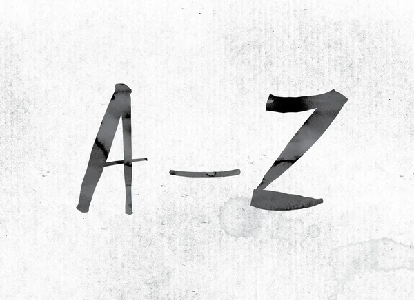A-Z Concept Painted in Ink — Stockfoto