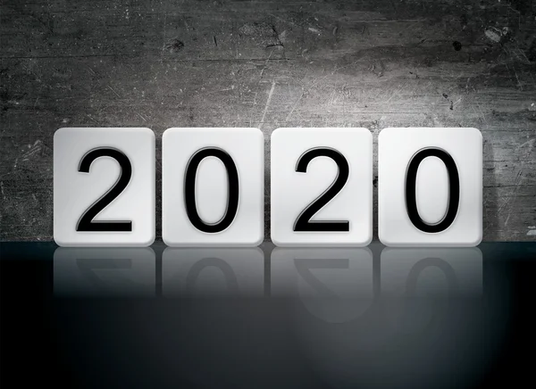 2020-ra csempézett betűk koncepció és a téma — Stock Fotó