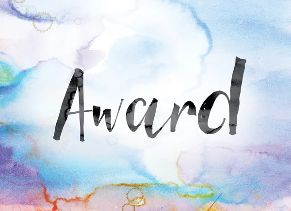Award Colorful Watercolor and Ink Word Art — Stockfoto