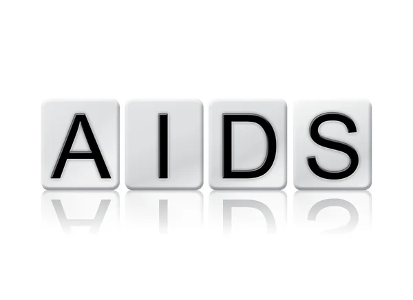 Thème et concept de lettres carrelées isolées sur le sida — Photo