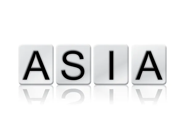 Asia na białym tle kafelkami litery pojęcia i tematu — Zdjęcie stockowe