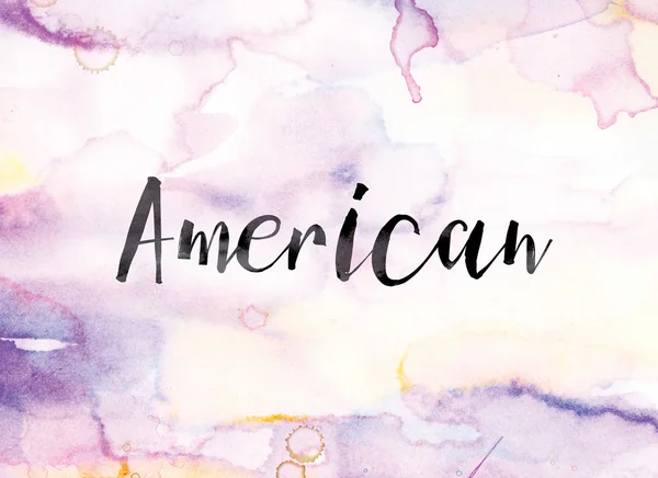 American Colorful Watercolor and Ink Word Art