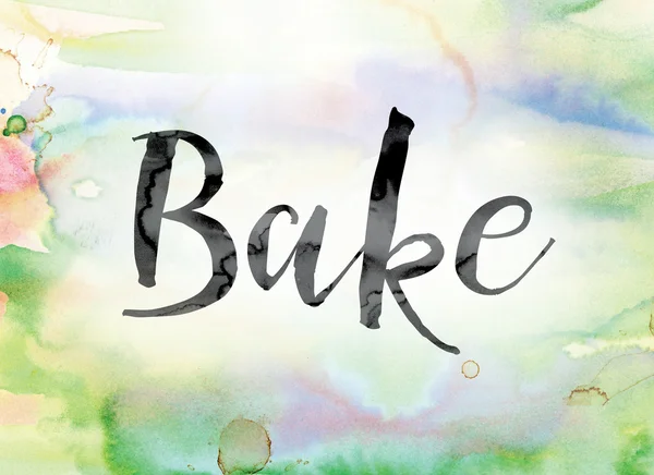 Bake Colorful Watercolor and Ink Word Art — Stockfoto