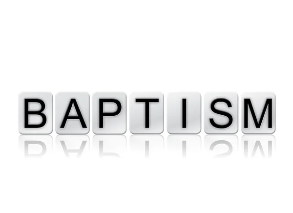 Baptême Isolé Lettres carrelées Concept et thème — Photo