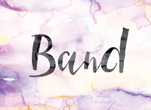 Bande aquarelle colorée et encre Word Art — Photo