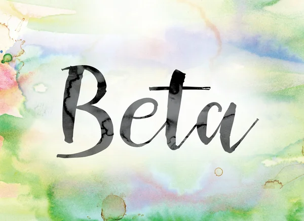 Beta Colorful Watercolor and Ink Word Art — Stock fotografie