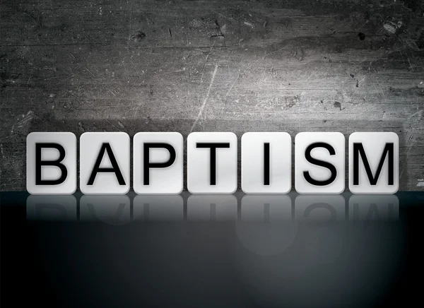 Batismo Tiled Letters Conceito e tema — Fotografia de Stock
