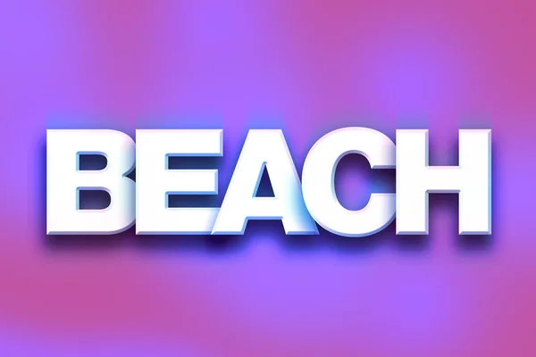 Beach Concept Colorful Word Art — Stock fotografie