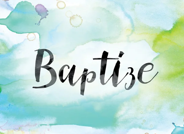 Vaftiz renkli sulu boya ve mürekkep Word Art — Stok fotoğraf