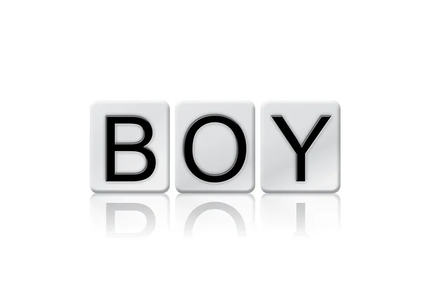 Boy Isolated Tiled Letters Concept and Theme — Stockfoto