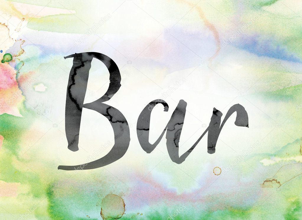 Bar Colorful Watercolor and Ink Word Art