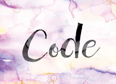 Word Art kod renkli sulu boya ve mürekkep