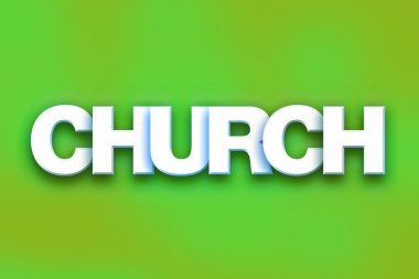 Kilise kavramı renkli Word Art