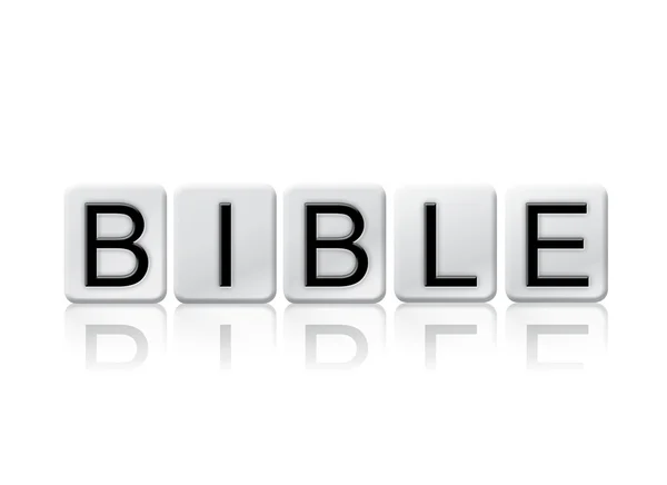 Bíblia isolado Tiled Letters Conceito e tema — Fotografia de Stock
