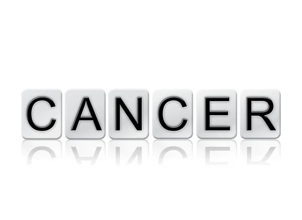 Rak na białym tle kafelkami litery pojęcia i tematu — Zdjęcie stockowe