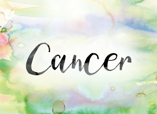 Cancer Colorful Watercolor and Ink Word Art — Φωτογραφία Αρχείου