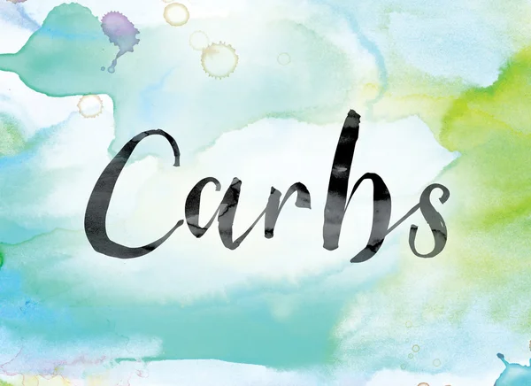 Carbs Colorful Watercolor and Ink Word Art — Stock fotografie