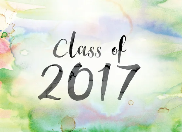 Class of 2017 Colorful Watercolor and Ink Word Art — Stockfoto