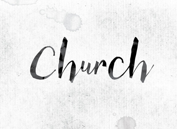 Church Concept Painted in Ink