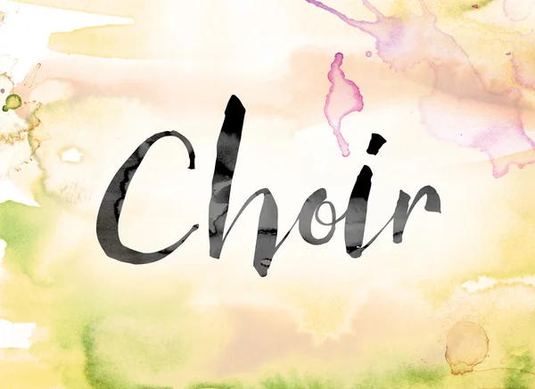 Choir Colorful Watercolor and Ink Word Art — Φωτογραφία Αρχείου