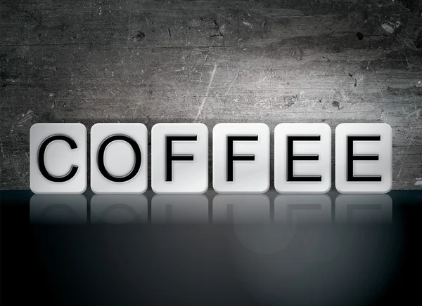 Koffie betegelde Letters Concept en thema — Stockfoto