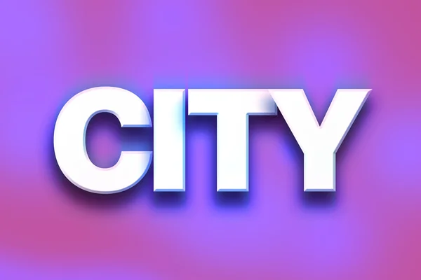 City Concept Colorful Word Art — Stockfoto