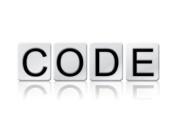 Код ізольовані плиткові літери концепція і тема — стокове фото