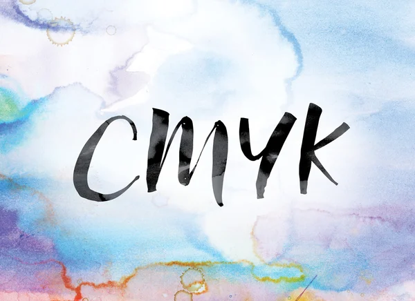 CMYK Colorful Watercolor and Ink Word Art — Stock fotografie