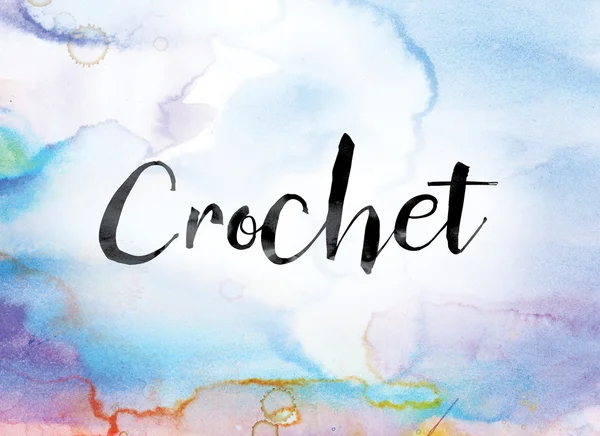 Crochet Colorful Watercolor and Ink Word Art — Φωτογραφία Αρχείου