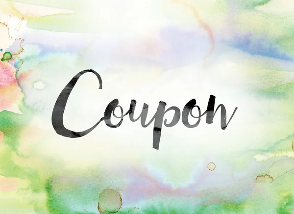 Coupon Colorful Watercolor and Ink Word Art — Stock fotografie