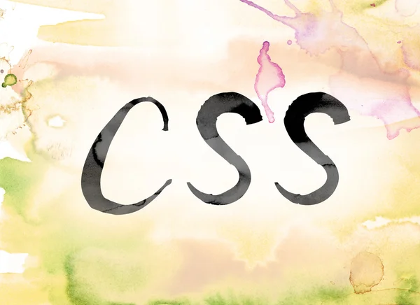 CSS Colorful Watercolor and Ink Word Art — Stockfoto