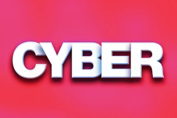 Cyber conceito colorido Word Art — Fotografia de Stock