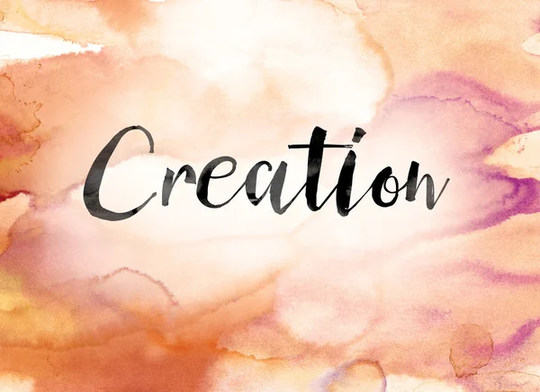 Creation Colorful Watercolor and Ink Word Art