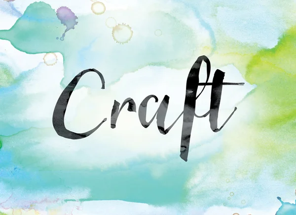 Craft Colorful Watercolor and Ink Word Art — Φωτογραφία Αρχείου