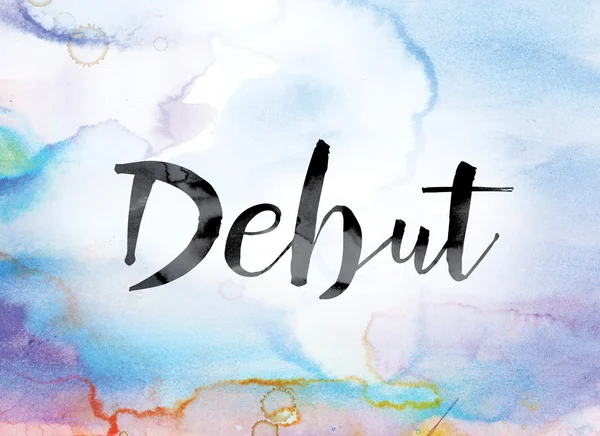 Debut Colorful Watercolor and Ink Word Art — Stock fotografie
