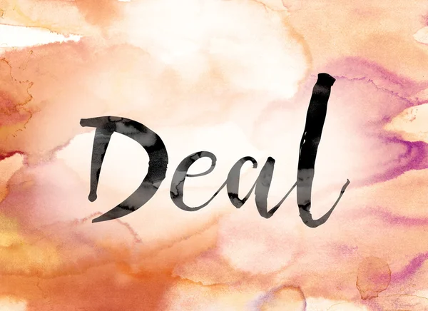 Deal Colorful Watercolor and Ink Word Art — Stock Photo, Image