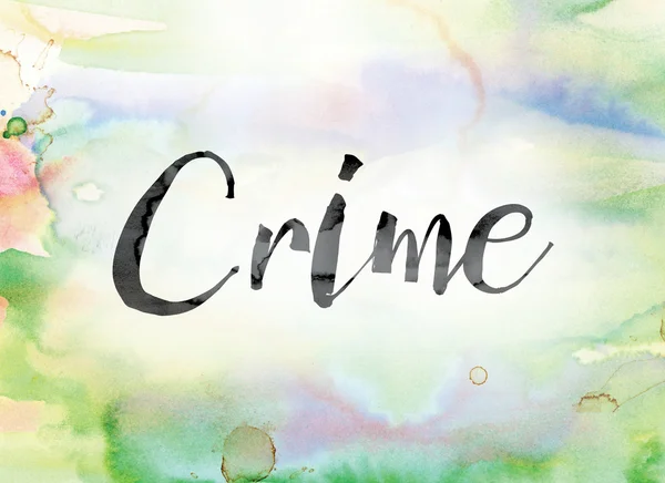 Crime Colorful Watercolor and Ink Word Art — Stock fotografie