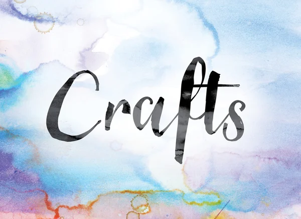 Crafts Colorful Watercolor and Ink Word Art — Stock fotografie