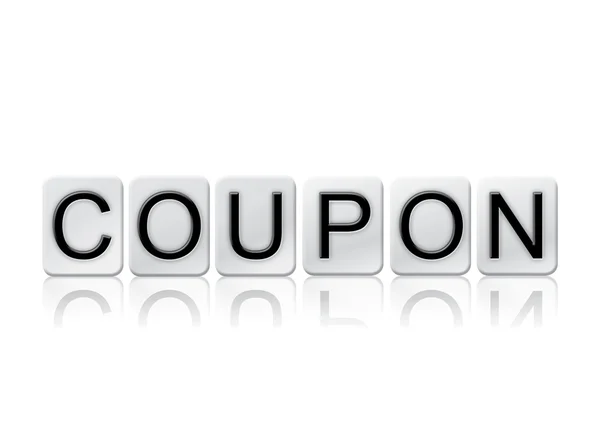 Coupon geïsoleerd betegelde Letters Concept en thema — Stockfoto