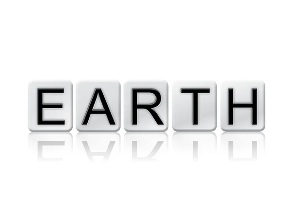 Aarde geïsoleerd betegelde Letters Concept en thema — Stockfoto