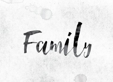 Aile kavramı mürekkeple boyalı