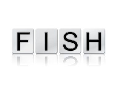 Balık kiremitli harfler izole kavramı ve Tema