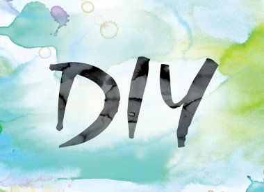 Word Art DIY renkli sulu boya ve mürekkep