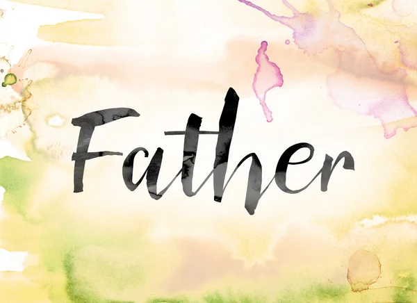 Father Colorful Watercolor and Ink Word Art — Φωτογραφία Αρχείου