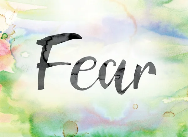 Fear Colorful Watercolor and Ink Word Art — Φωτογραφία Αρχείου