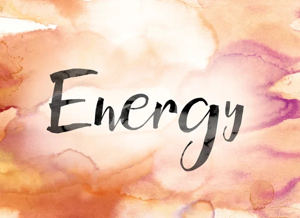 Energy Colorful Watercolor and Ink Word Art — Φωτογραφία Αρχείου