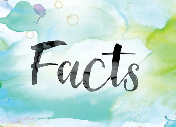 Facts Colorful Watercolor and Ink Word Art — Stock Photo, Image