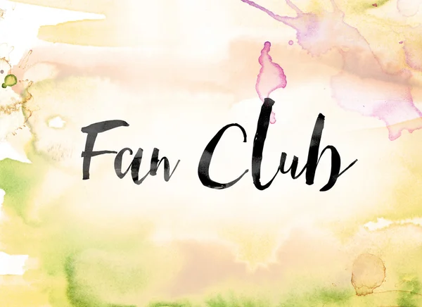 Fan Club színes akvarell, tinta Word Art — Stock Fotó