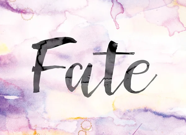 Fate Colorful Watercolor and Ink Word Art — Φωτογραφία Αρχείου